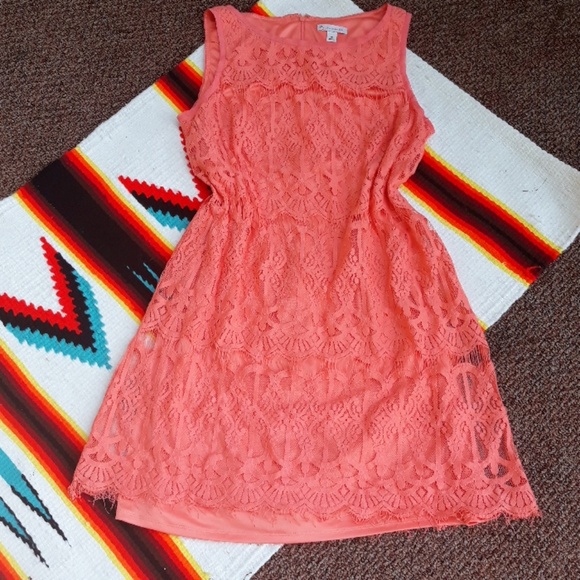 CB casual Dresses & Skirts - CB established 1962 | Coral Lace Sleeveless Dress